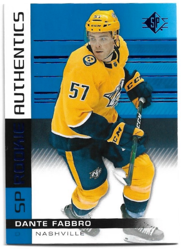 SP Rookie Authetics Blue DANTE FABBRO 19-20 UD SP Hockey 