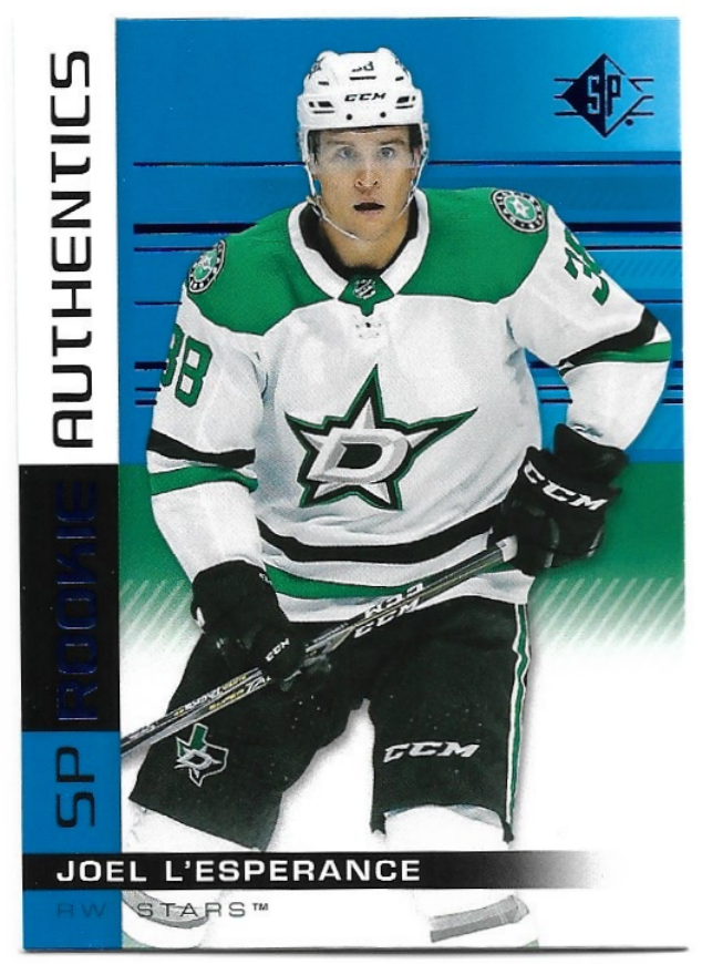 SP Rookie Authetics Blue JOEL L'ESPERANCE 19-20 UD SP Hockey