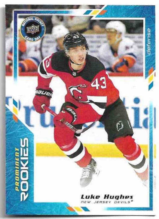 Prominent Rookies LUKE HUGHES 2024 UD National Hockey Card Day