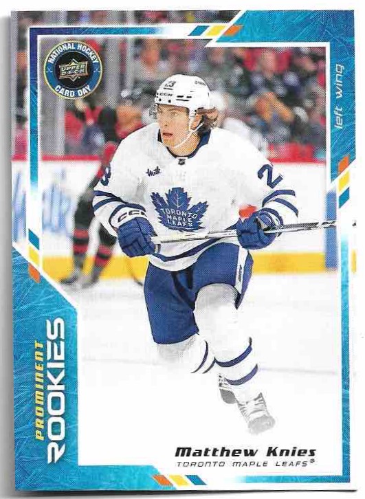 Prominent Rookies MATTHEW KNIES 2024 UD National Hockey Card Day