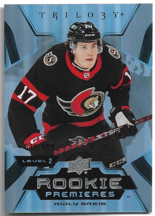 Rookie Uncommon Premieres Level 2 RIDLY GREIG 23-24 UD Trilogy /699