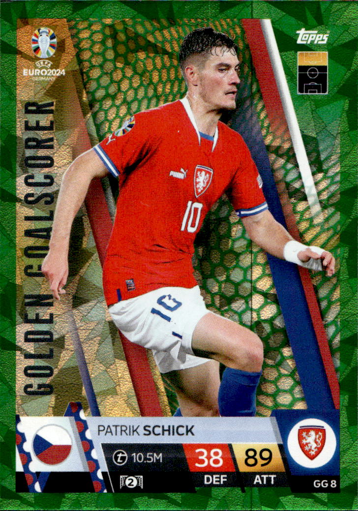 Emerald Golden Goalscorer PATRIK SCHICK 2024 EURO Match Attax (naražený růžek)