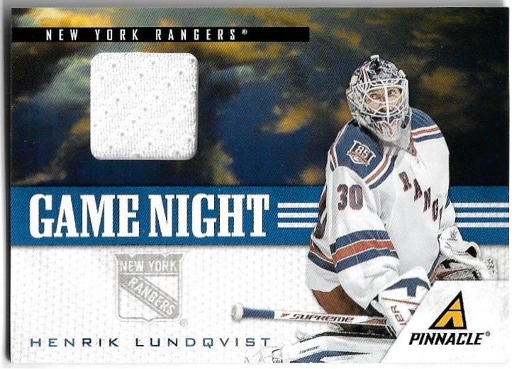 Jersey Game Night HENRIK LUNDQVIST 11-12 Panini Pinnacle