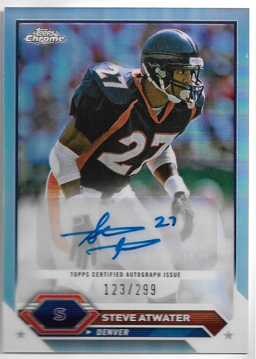 Auto Refractor Chrome Autographs STEVE ATWATER 2023 Topps Composite Football /299