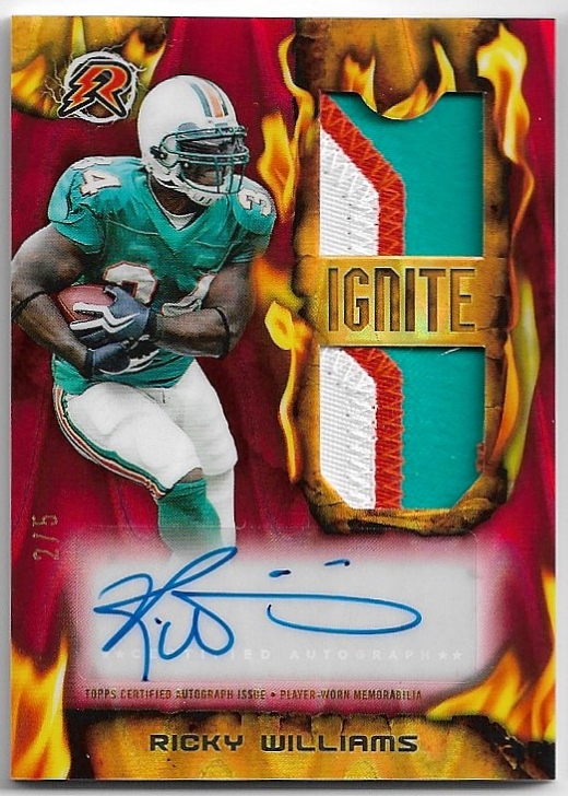 Auto Patch Red Power Surge Resurgence Ignite Swatch Autographs RICKY WILLIAMS 2023 Topps Composite Football /5