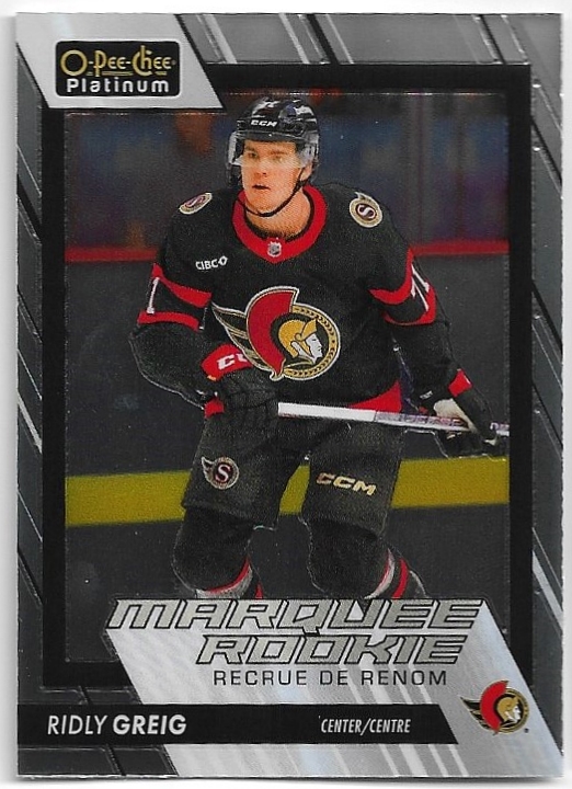 Marquee Rookie RIDLY GREIG 23-24 UD O-Pee-Chee OPC Platinum