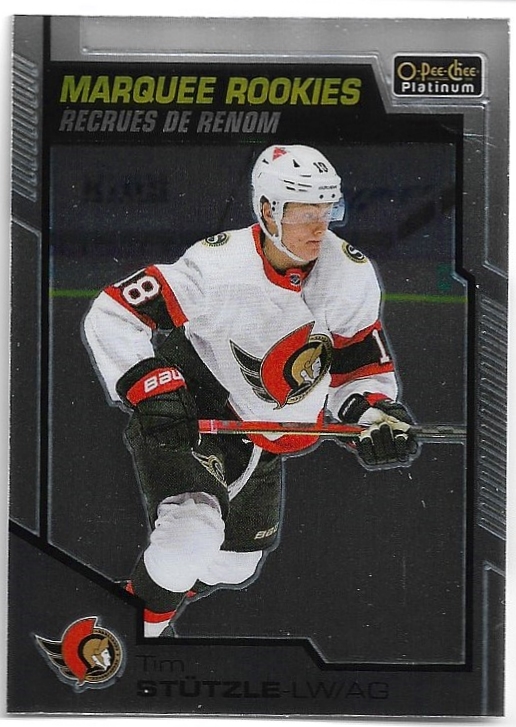 Marquee Rookies TIM STUTZLE 20-21 UD O-Pee-Chee OPC Platinum (rýha z výroby)