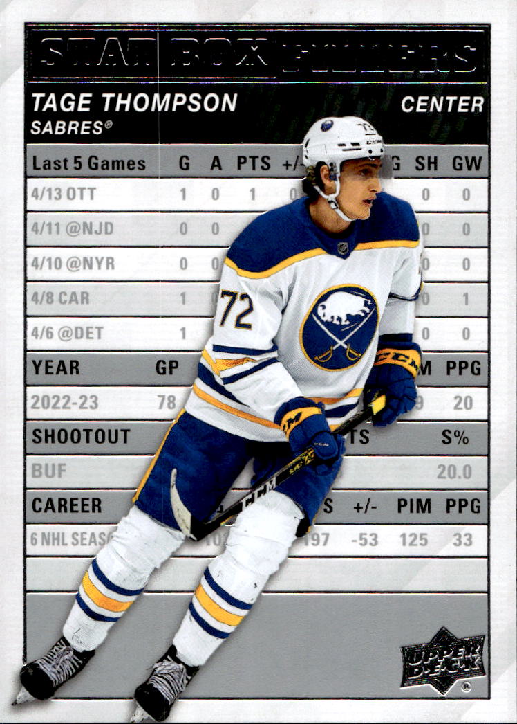 Stat Box Fillers TAGE THOMPSON 23-24 UD Series 1