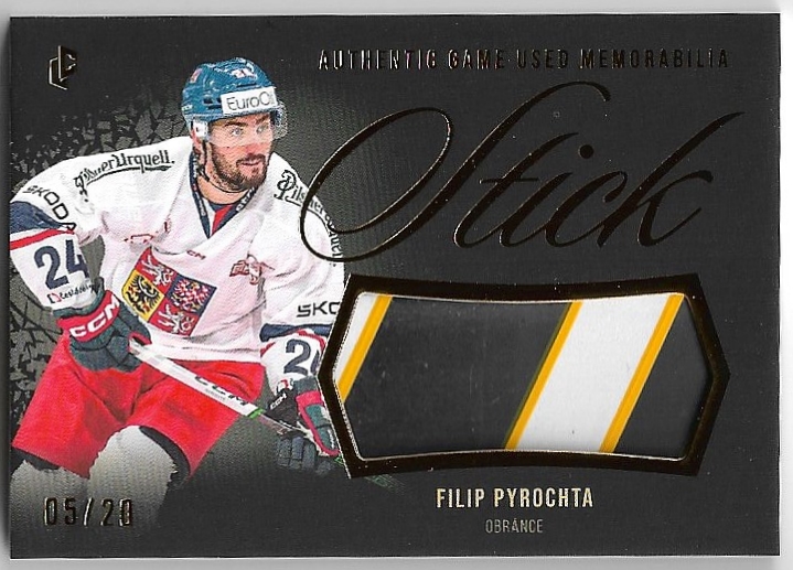 Stick Gold Game Used Memorabilia FILIP PYROCHTA 23-24 Legendary Cards Expectations Road to Prague /20