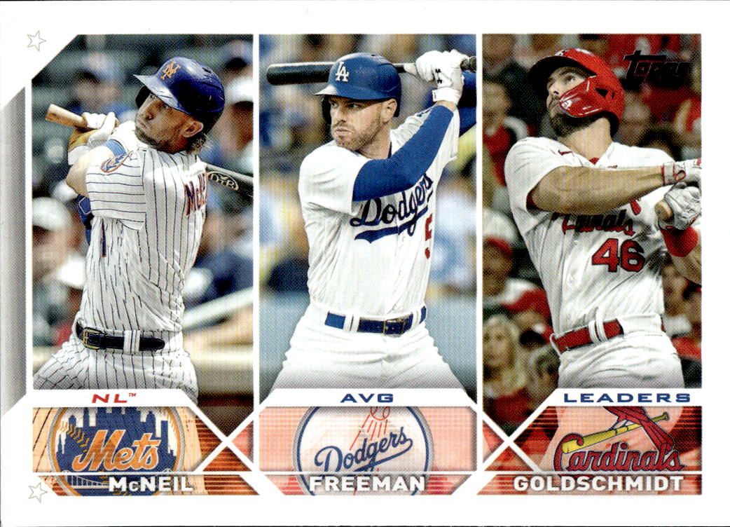 Batting AVG Leaders MCNEIL/FREEMAN/GOLDSCHMIDT 2023 Topps Series 1 Baseball