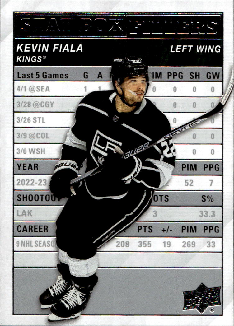 Stat Box Fillers KEVIN FIALA 23-24 UD Series 1
