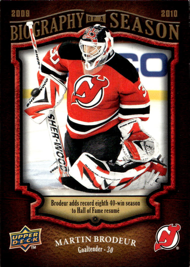 MARTIN BRODEUR 09-10 UD Biography of a Season 