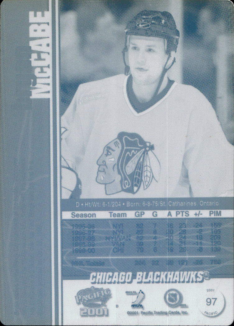 Printing Plate BRYAN MCCABE 00-01 Pacific 1/1