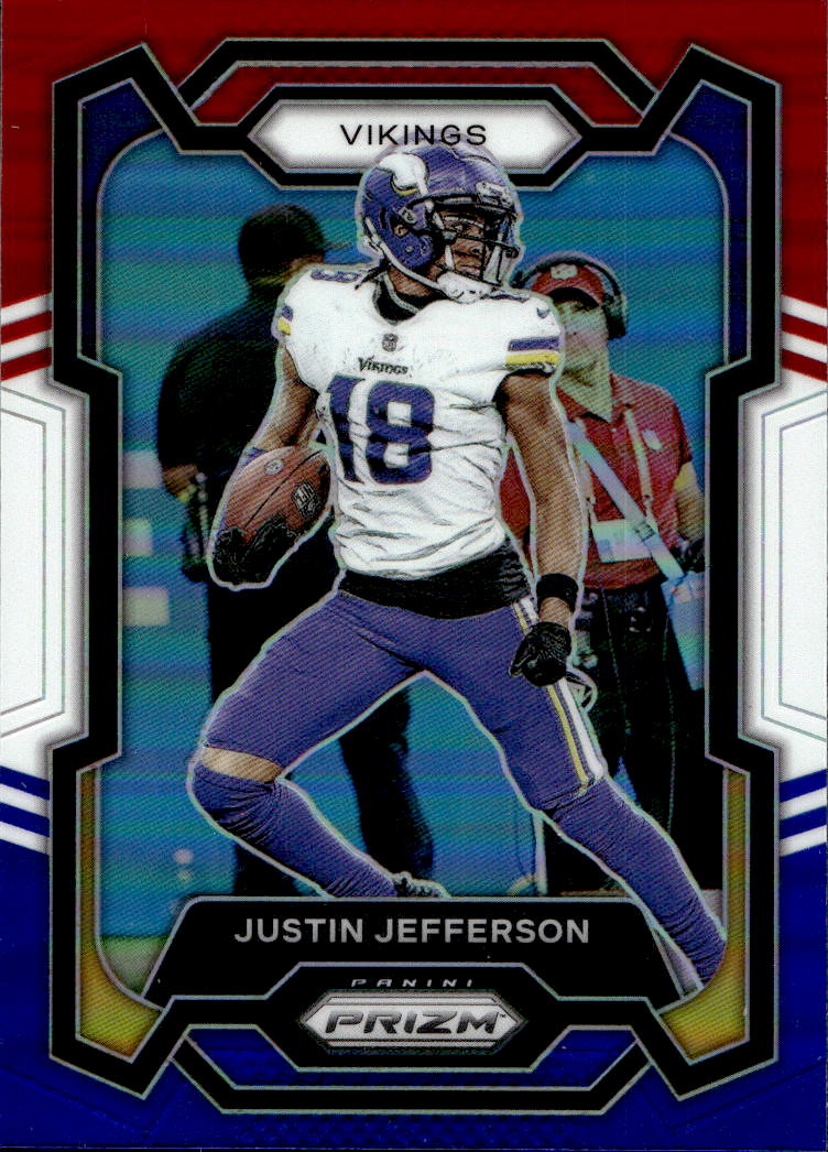 Red White & Blue Prizm JUSTIN JEFFERSON 2023 Panini Prizm Football