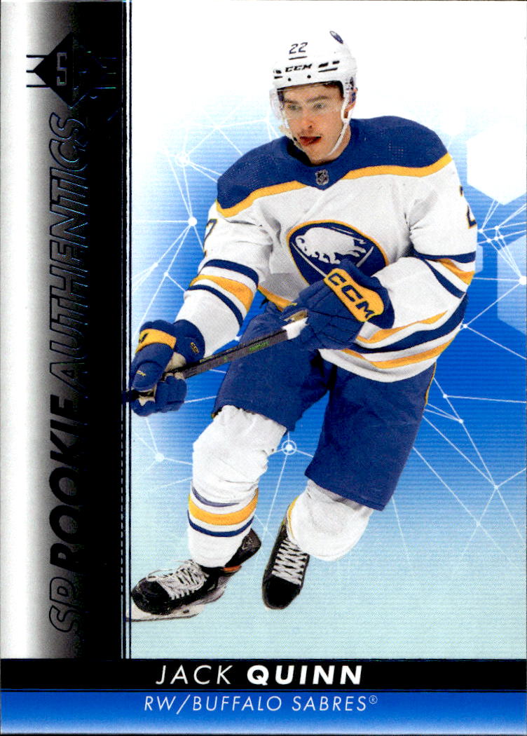 Blue SP Rookie Authentics JACK QUINN 22-23 UD SP Hockey
