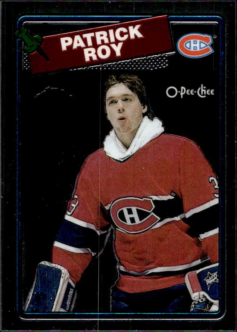 Reprint 1988-89 O-Pee-Chee Patrick Roy 02-03 Topps Chrome Hockey