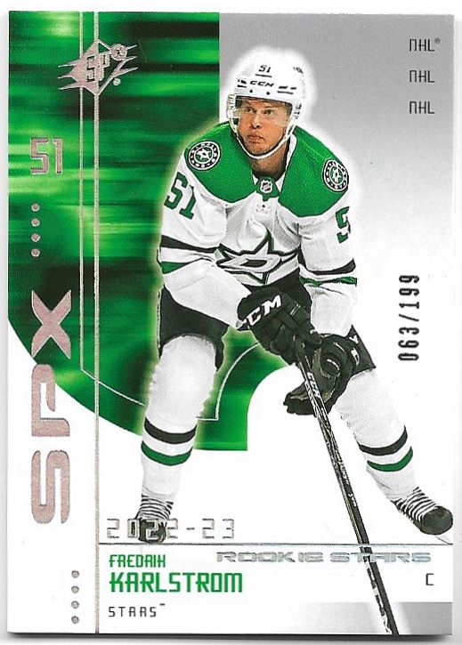 Rookie 2002-03 SPx Retro FREDRIK KARLSTROM 22-23 UD SPx /199