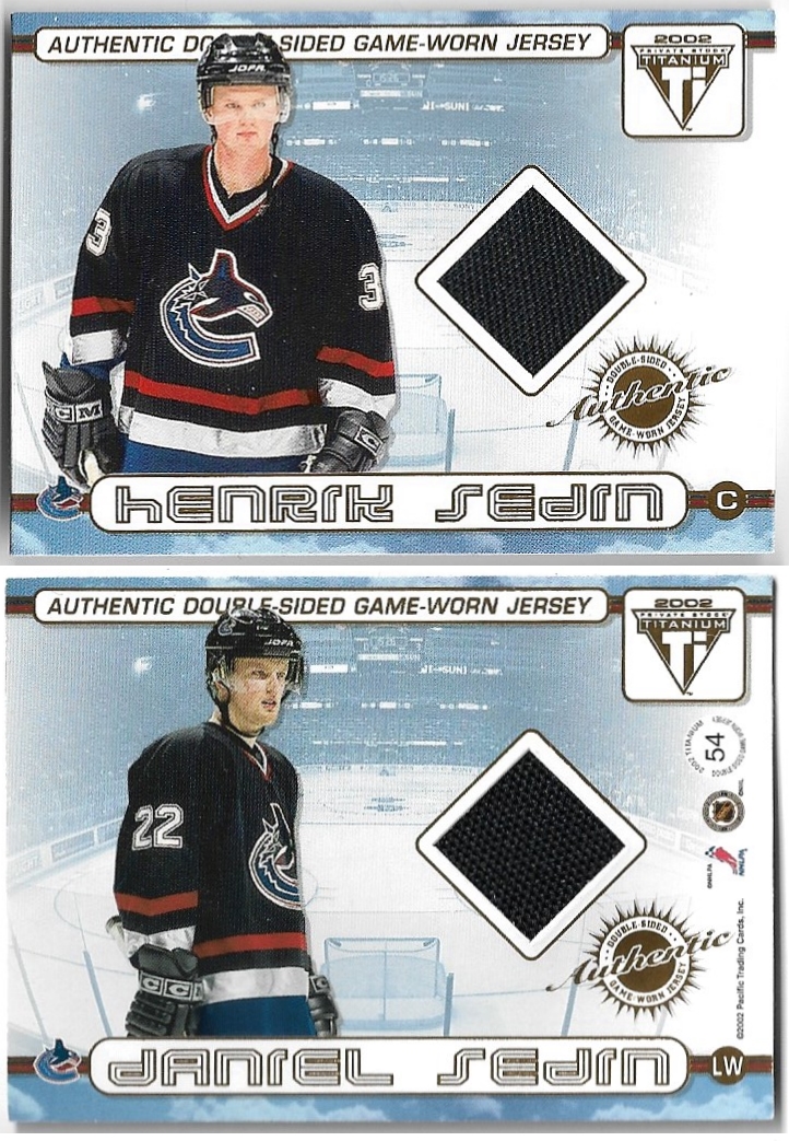 Jersey Authentic Double-Sided Game-Worn HENRIK SEDIN/DANIEL SEDIN 01-02 Pacific Private Stock Titanium