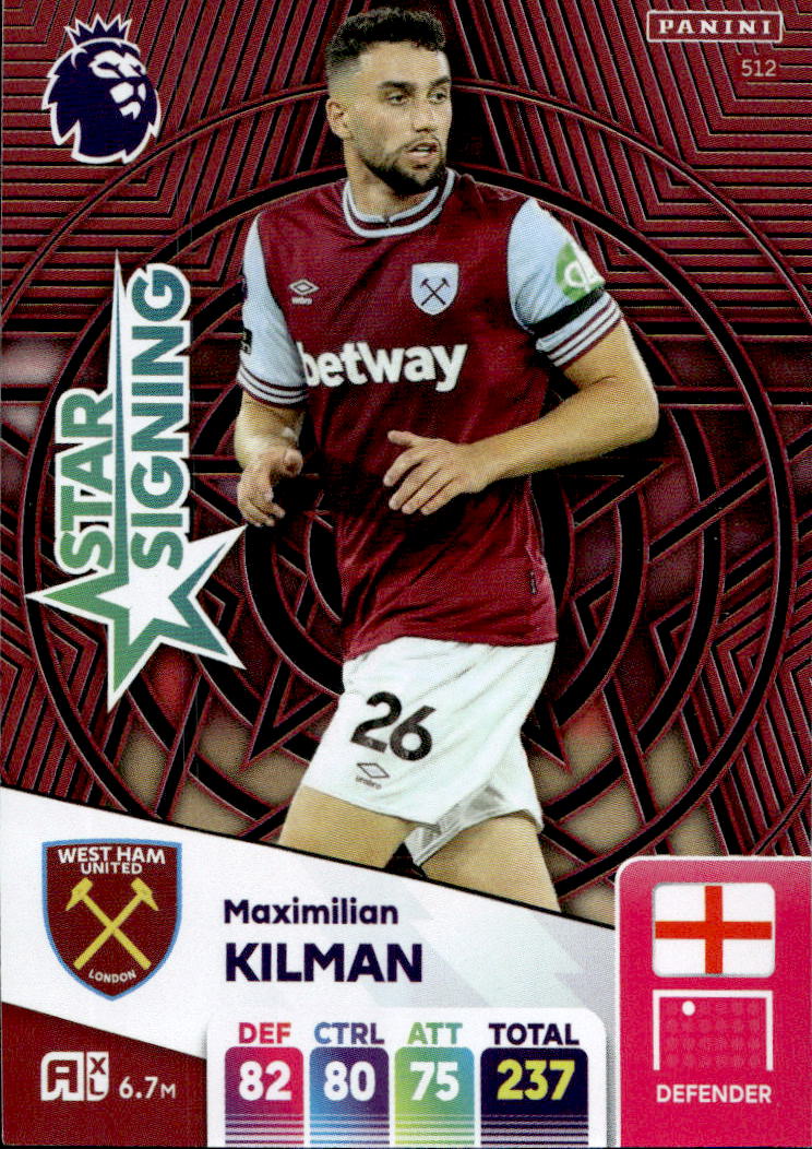 Star Signing MAXIMILIAN KILMAN 2025 Panini Adrenalyn XL Premier League