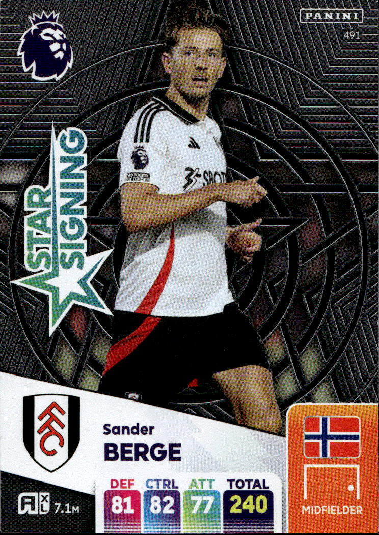 Star Signing SANDER BERGE 2025 Panini Adrenalyn XL Premier League