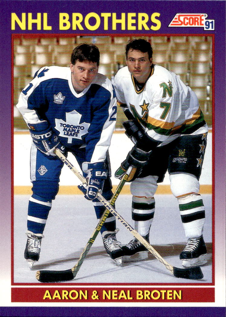NHL Brothers AARON BROTEN/NEAL BROTEN 91-92 Score American