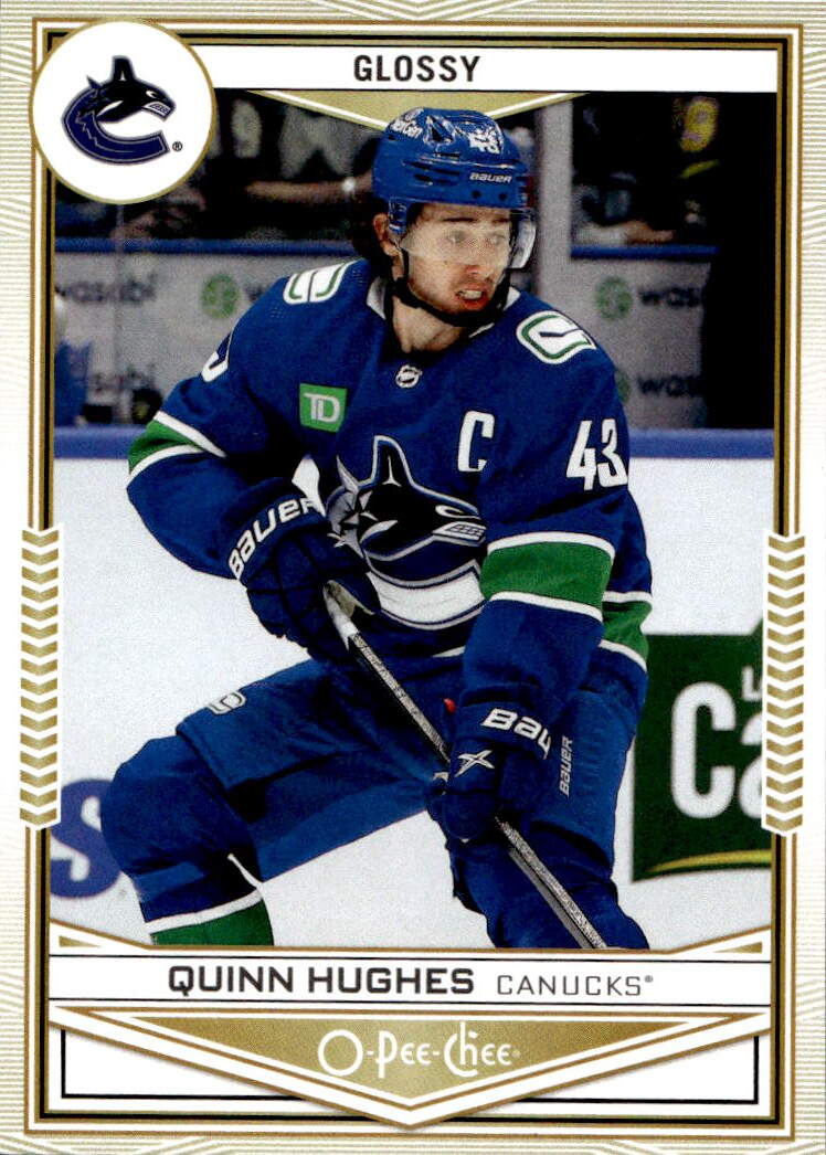 Gold O-Pee-Chee Glossy QUINN HUGHES 24-25 UD Series 1