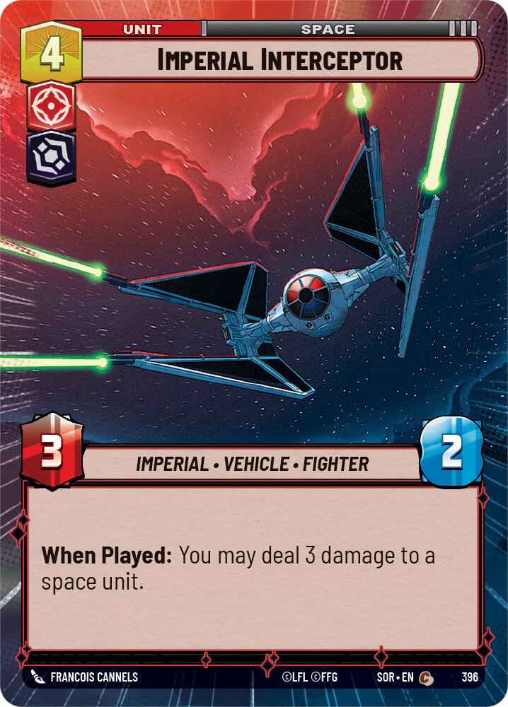 Hyperspace Foil - IMPERIAL INTERCEPTOR - Unlimited Spark of Rebellion