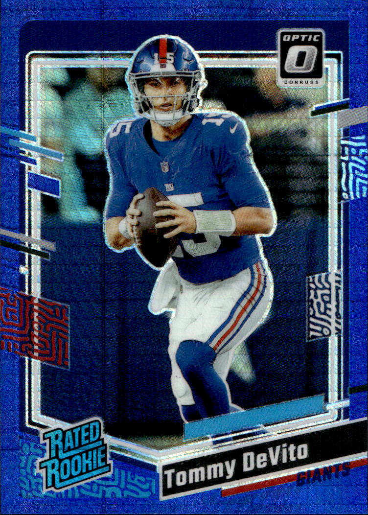 Blue Hyper Prizm Rated Rookie TOMMY DEVITO 2023 Panini Donruss Optic Football