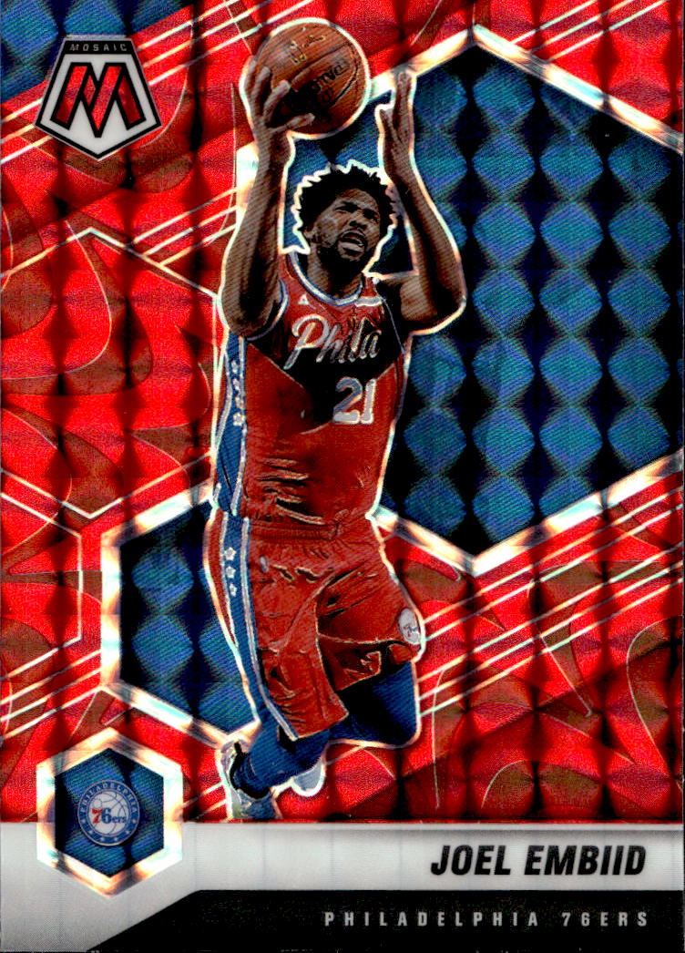 Red Prizm JOEL EMBIID 20-21 Panini Mosaic Basketball