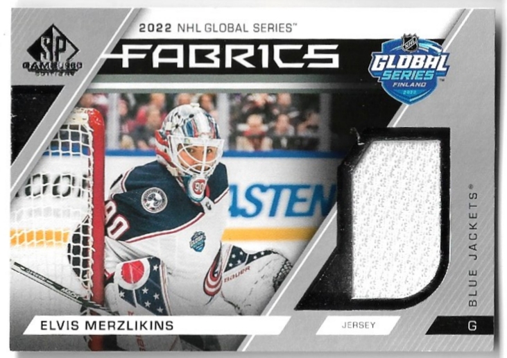 Jersey 2022 NHL Global Series Fabrics ELVIS MERZLIKINS 23-24 UD SP Game Used