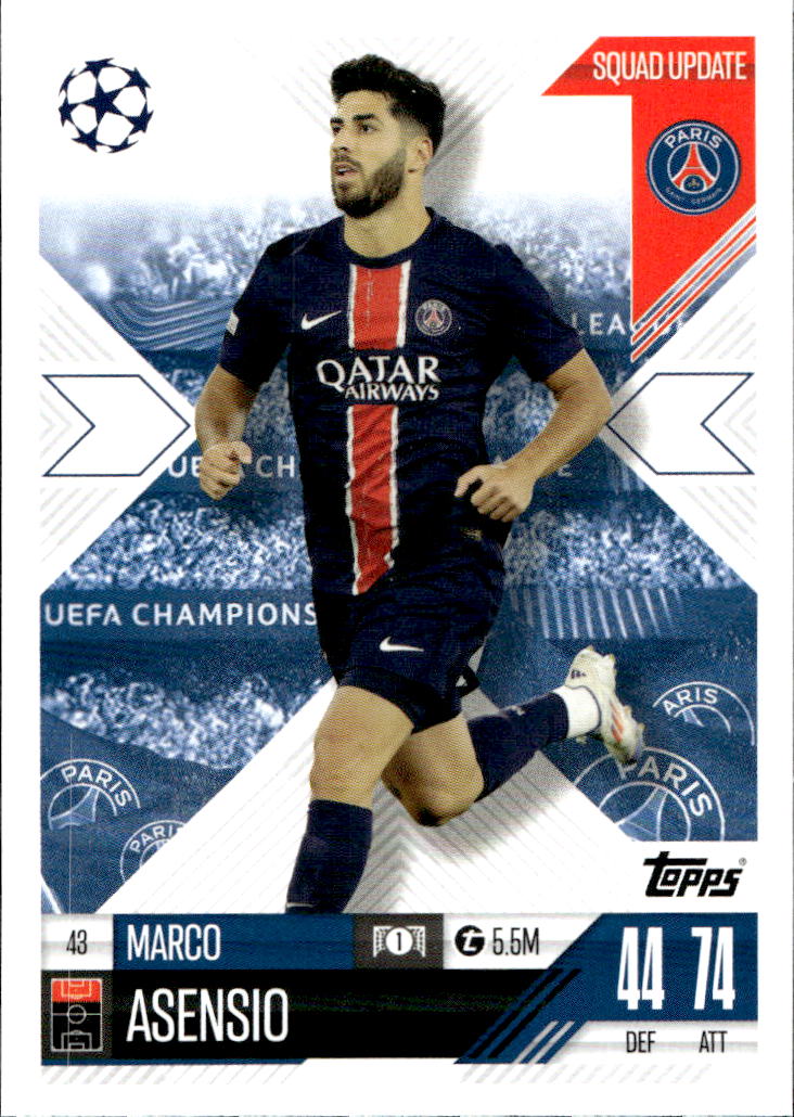 Squad Update MARCO ASENSIO 24-25 Match Attax Extra UCL