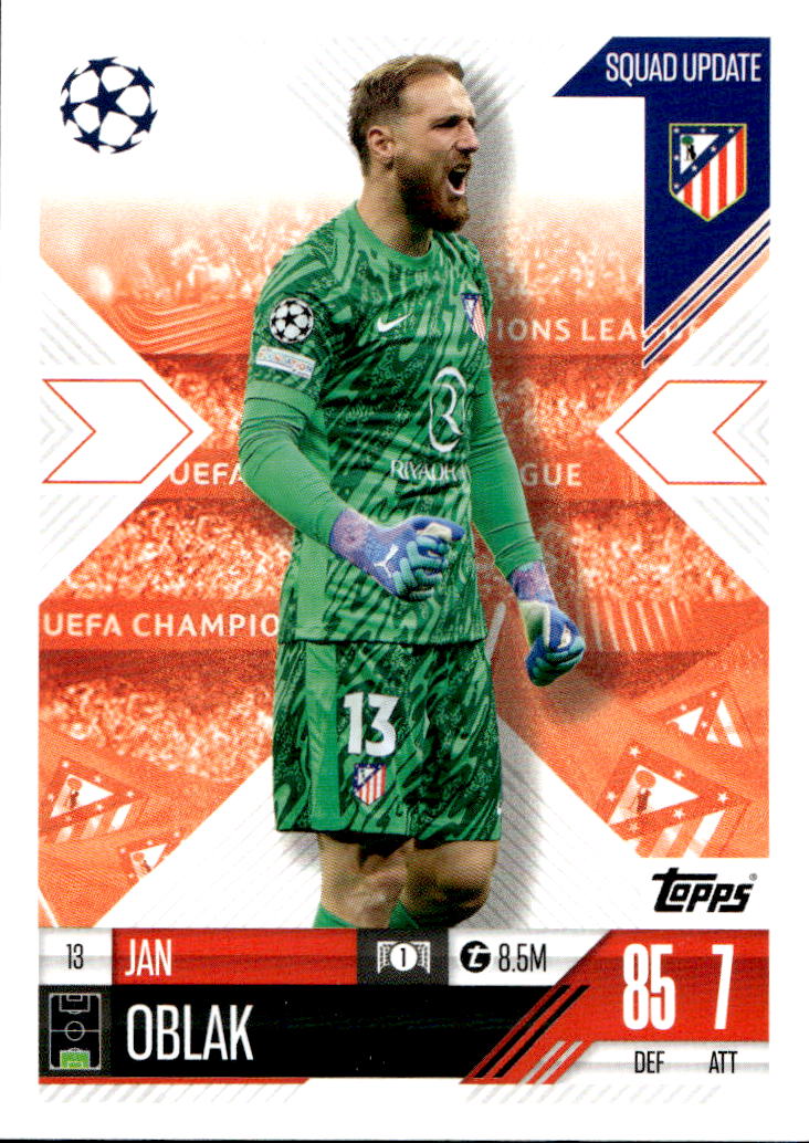 Squad Update JAN OBLAK 24-25 Match Attax Extra UCL