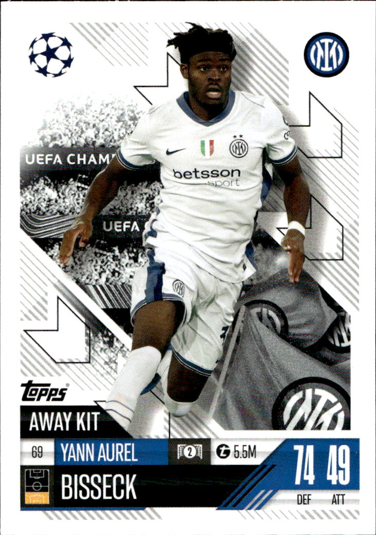 Away Kit YANN AUREL BISSECK 24-25 Match Attax Extra UCL