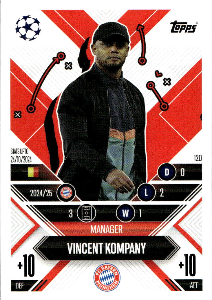 Manager VINCENT KOMPANY 24-25 Match Attax Extra UCL
