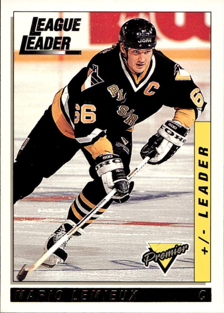 Gold Premier Plus/Minus Leader MARIO LEMIEUX 93-94 Topps Premier