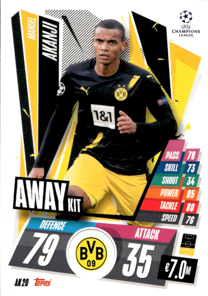 Away Kit MANUEL AKANJI 20-21 Match Attax UCL