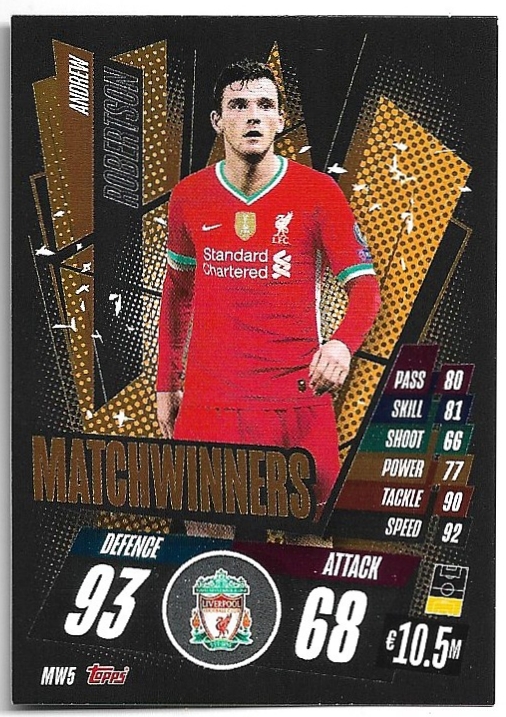 Matchwinners ANDREW ROBERTSON 20-21 Match Attax UCL