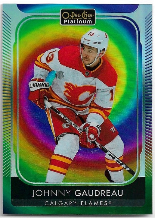 Rainbow Color Wheel JOHNNY GAUDREAU 21-22 UD O-Pee-Chee OPC Platinum