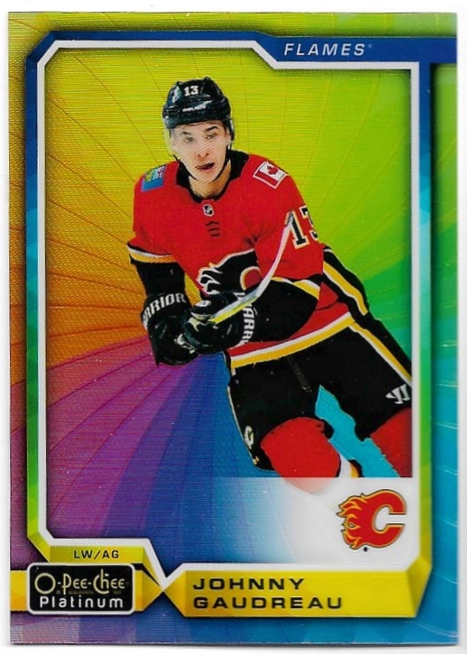 Rainbow Color Wheel JOHNNY GAUDREAU 18-19 UD O-Pee-Chee OPC Platinum