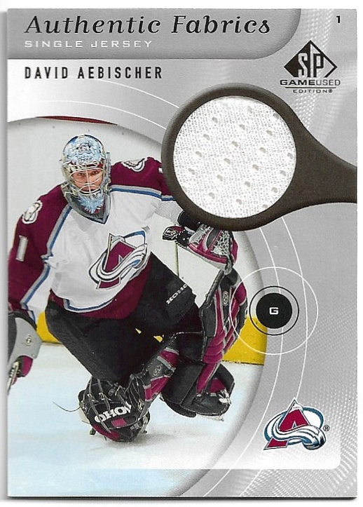 Jersey Authentic Fabrics DAVID AEBISCHER 05-06 UD SP Game Used