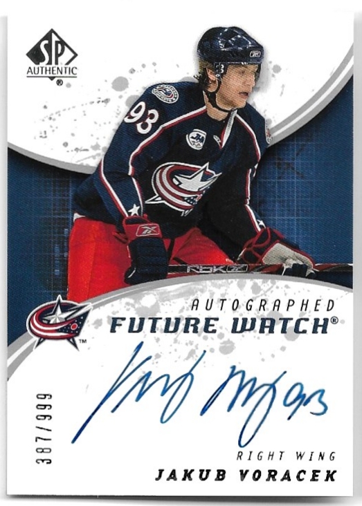 Auto Rookie Future Watch JAKUB VORÁČEK 08-09 UD SP Authentic /999