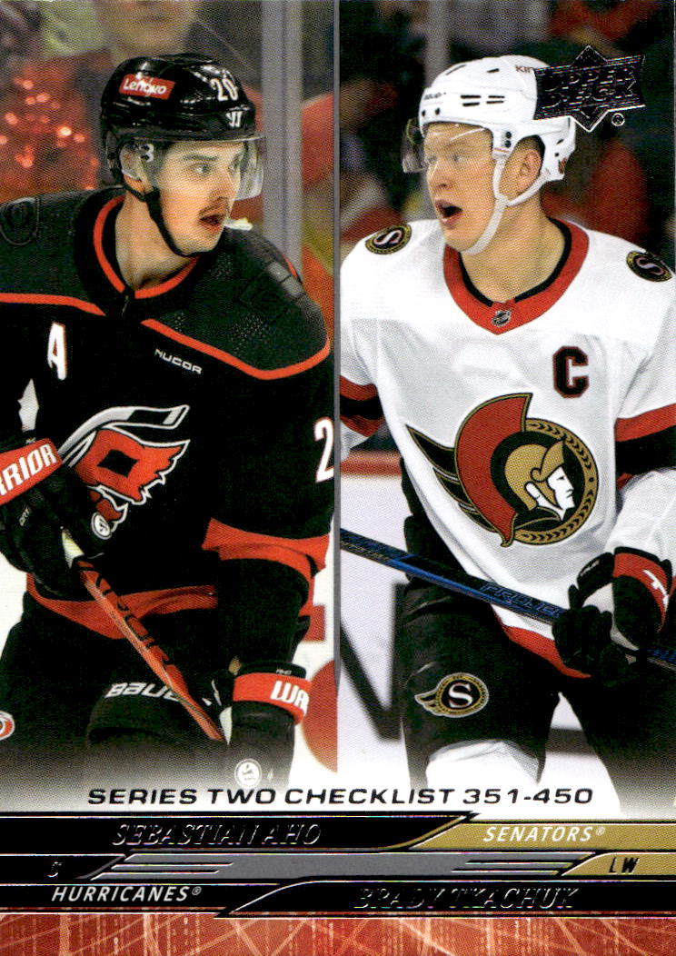 Checklist SEBASTIAN AHO/BRADY TKACHUK 24-25 UD Series 2