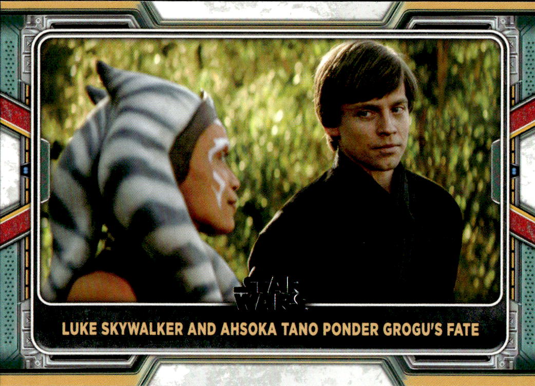 Luke Skywalker & Ahsoka Ponder Grogu's Fate 2022 Topps The Book of Boba Fett