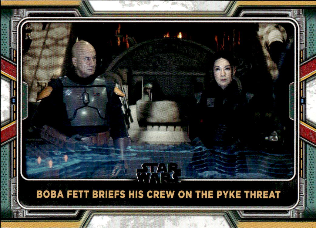 Boba Fett Briefs His Crew on the Pyke Threat 2022 Topps The Book of Boba Fett