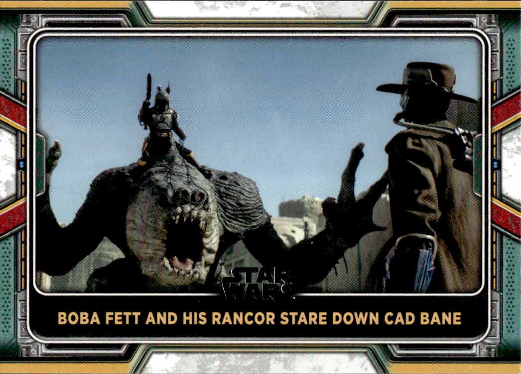 Boba Fett and His Rancor Stare Down Cad Bane 2022 Topps The Book of Boba Fett