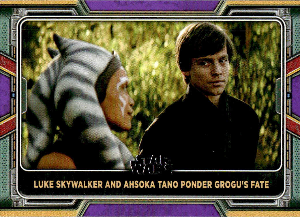 Purple Luke Skywalker & Ahsoka Ponder Grogu's Fate 2022 Topps The Book of Boba Fett