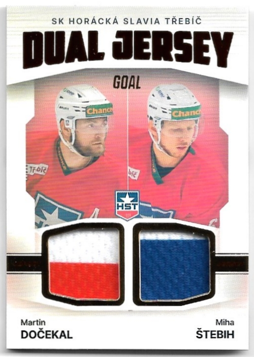 Jersey Red Dual Jersey MARTIN DOČEKAL/MIHA ŠTEBIH 23-24 GOAL Cards Chance liga 2.série /20