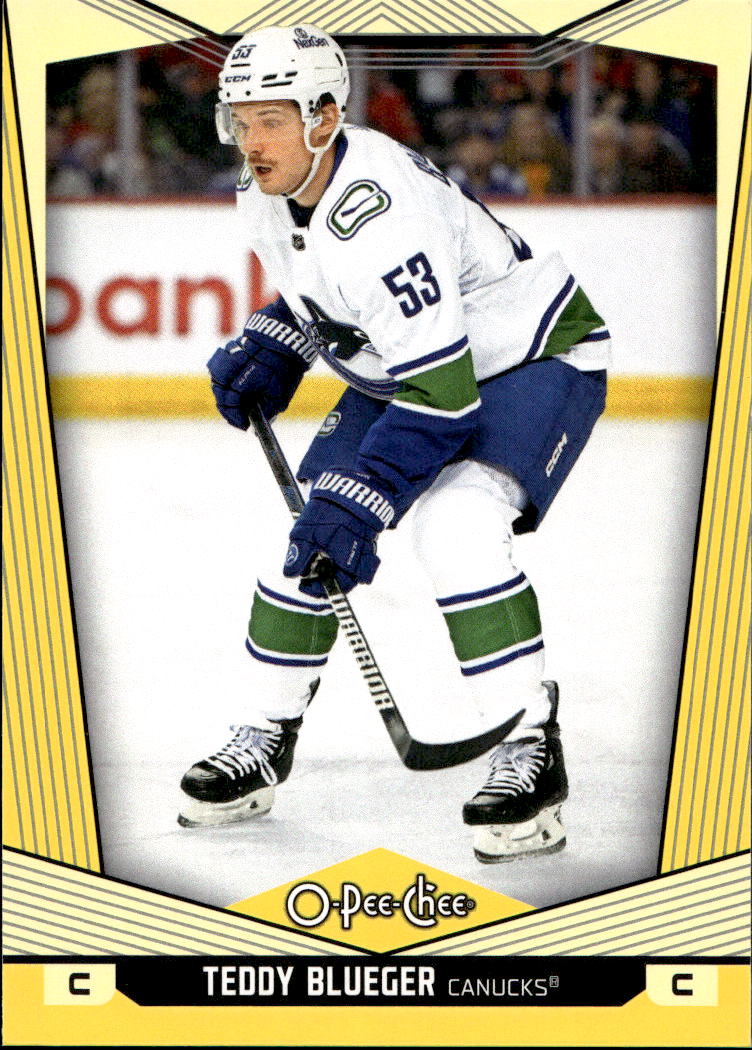 Yellow Border TEDDY BLUEGER 24-25 UD O-Pee-Chee OPC