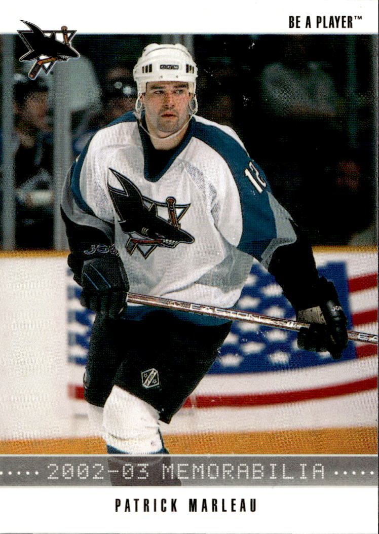 PATRICK MARLEAU 02-03 In the Game Be A Player Memorabilia (barva na kartě)
