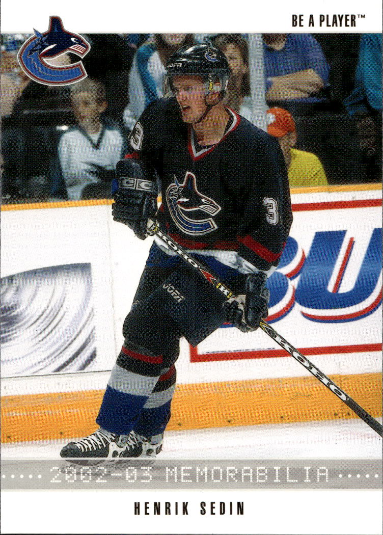 HENRIK SEDIN 02-03 In the Game Be A Player Memorabilia